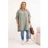 Dámská košile Plus Size z viskózy s delším zadním dílem (Velikost UNI, Barva Zelená)