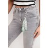Dámské džíny Mom Fit s vysokým pasem a ozdobným přívěskem (Velikost 25)