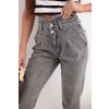 Dámské džíny paperbag s dvojitým zapínáním M.sara (Velikost XS, Barva Šedá)