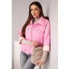 Dámská jarní prošívaná bunda s květinovým vzorem (Velikost UNI, Barva Růžová)