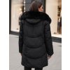 Dámská dlouhá zimní bunda MORISIO s kapucí Dstreet TY4702z (Velikost S, Barva Černá)