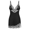 Sada Obsessive Lobellis chemise & thong - košilka + tanga (Velikost XL/2XL, Barva Černá)