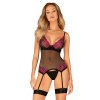 Košilka Obsessive Rosenty corset (Velikost XS/S, Barva Černá)