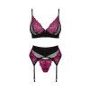 Set Obsessive Rosenty 3-pcs set (Velikost XS/S, Barva Černá)