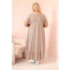 Dámské šaty Plus Size 21682 (Velikost UNI, Barva Smetanová)