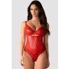 Body Obsessive Aliosa teddy (Velikost 2XL/3XL, Barva Červená)