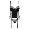 Korzet Obsessive Sharlotte corset (Velikost S/M, Barva Černá)
