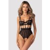 Body Obsessive Hersis crotchless teddy (Velikost L/XL, Barva Černá)