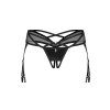 Tanga Obsessive Dominna crotchless thong (Velikost S/M, Barva Černá)