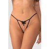 Tanga Obsessive Selisme crotchless thong (Velikost 2XL/3XL, Barva Černá)