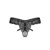 Tanga Obsessive Trinise crotchless thong (Velikost S/M, Barva Černá)