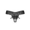 Tanga Obsessive Trinise crotchless thong (Velikost S/M, Barva Černá)
