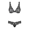 Komplet Obsessive Luvae set (Velikost S/M, Barva Černá)