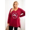 Dámské tričko Plus Size 6960 (Velikost 2XL, Barva Bordó)