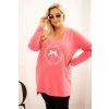 Dámské tričko Plus Size 6960 (Velikost 2XL, Barva Bordó)