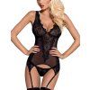 Korzet Obsessive Emperita corset (Velikost L/XL, Barva Černá)