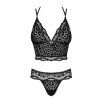 Obsessive Giully 2-pcs set - top + tanga (Velikost L/XL, Barva Černá)