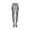 Punčochy Obsessive Crotchless Tights S336 (Velikost S/L, Barva Černá)