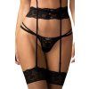 Tanga Obsessive Nutris thong (Velikost XL/2XL, Barva Černá)