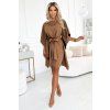 Numoco dámské šaty SOFIA 287-39 (Velikost S/M, Barva Hnědá)