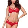 Set Obsessive 860-SET-3 (Velikost S/M, Barva Červená)