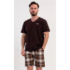 Pánské pyžamo šortky Daniel (Barva Hnědá, Velikost M)