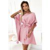 Numoco dámské šaty SOFIA 287-32 (Velikost 2XL/3XL, Barva Růžová)