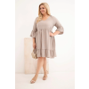 Dámské šaty Plus Size 21597 (Velikost UNI, Barva Modrá)