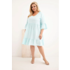 Dámské šaty Plus Size 21597 (Velikost UNI, Barva Modrá)