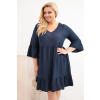 Dámské šaty Plus Size 21597 (Velikost UNI, Barva Modrá)