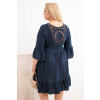 Dámské šaty Plus Size 21597 (Velikost UNI, Barva Modrá)