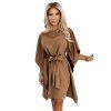 Numoco dámské šaty SOFIA 287-39 (Velikost 2XL/3XL, Barva Hnědá)