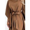 Numoco dámské šaty SOFIA 287-39 (Velikost 2XL/3XL, Barva Hnědá)