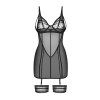 Košilka Obsessive Nuites chemise (Velikost L/XL, Barva Černá)