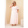 Dámské šaty Plus Size IT128 (Velikost UNI, Barva Béžová)