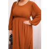 Dámské šaty Plus Size 2228 (Velikost UNI, Barva Hnědá)