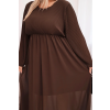 Dámské šaty Plus Size 2228 (Velikost UNI, Barva Hnědá)