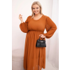 Dámské šaty Plus Size 2228 (Velikost UNI, Barva Hnědá)