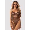 Body Obsessive Soranna crotchless teddy (Velikost S/M, Barva Černá)