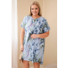 Dámské šaty ART5200 Plus Size (Velikost UNI, Barva Modrá)