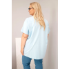 Dámská halenka Plus Size 6802 (Velikost UNI, Barva Modrá)