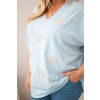 Dámská halenka Plus Size 6802 (Velikost UNI, Barva Modrá)