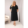 Dámské šaty Plus Size 7084 (Velikost 2XL, Barva Černá)