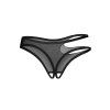 Tanga Obsessive Saturis crotchless thong (Velikost S/M, Barva Černá)
