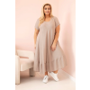 Dámské šaty Plus Size 21682 (Velikost UNI, Barva Smetanová)
