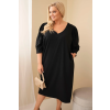 Dámské šaty Plus Size 7086 (Velikost UNI, Barva Modrá)