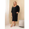 Dámské šaty Plus Size 7086 (Velikost UNI, Barva Modrá)