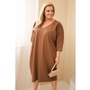 Dámské šaty Plus Size 7086 (Velikost UNI, Barva Modrá)