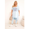 Dámský komplet Plus Size 8240 (Velikost 4XL, Barva Modrá)