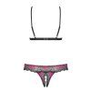 Komplet Obsessive Tulia cupless set (Velikost S/M, Barva Černá)